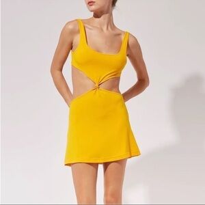 The Bailey Mini Dress in Butterscotch
SOLID & STRIPED Yellow Cut-Out Mini Dress